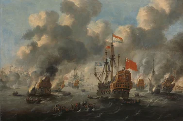 La quema de la flota inglesa en Chatham, 20 de junio de 1667
